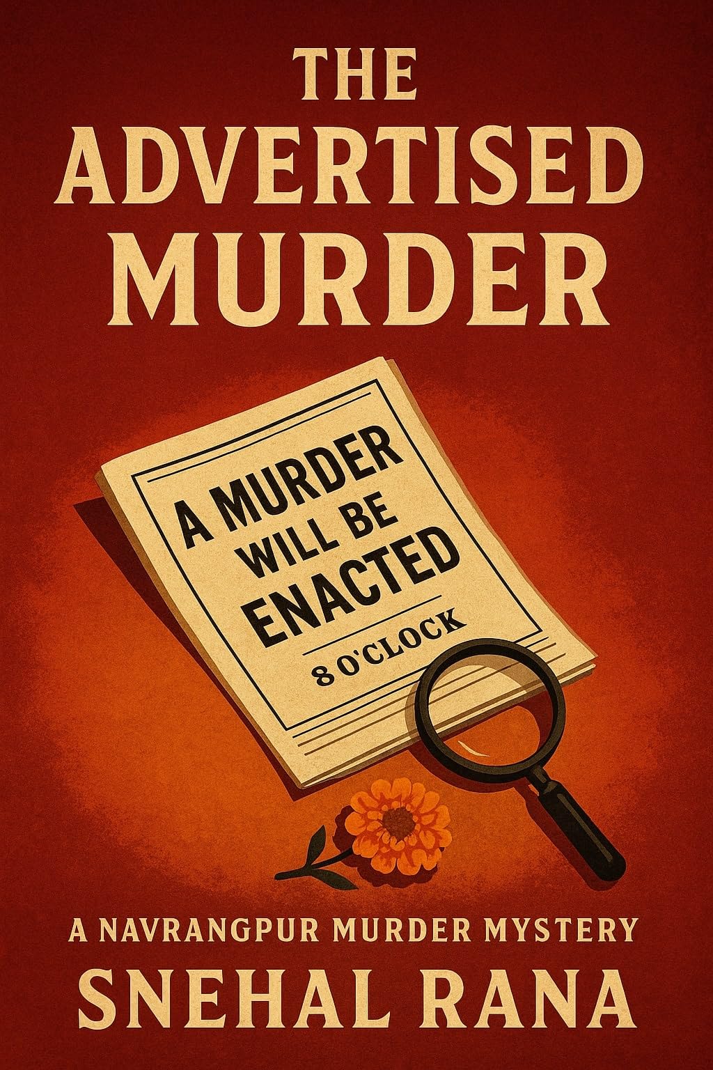 Book cover of The Advertised Murder by Snehal Rana — Navrangpur Murder Mysteries Book 6