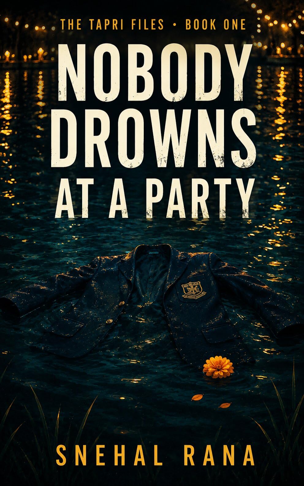 Book cover of Nobody Drowns at a Party by Snehal Rana — The Tapri Files Book 1